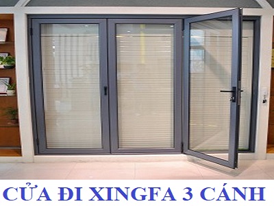 CỬA NHÔM XINGFA HỆ CỬA ĐI 3 CÁNH MỞ QUAY